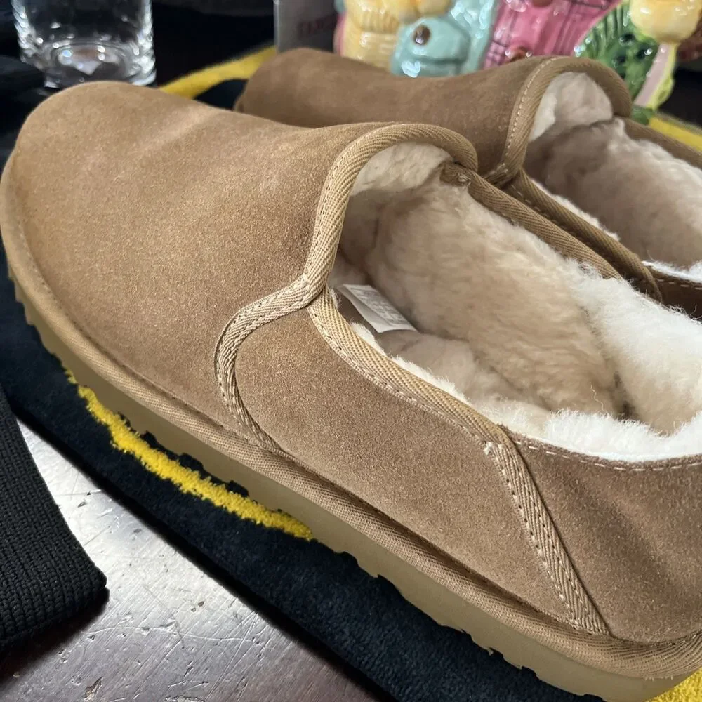 UGG KENTON CHESTNUT SUEDE MOCCASIN SLIP ON SLIPPER US 11 / EU 44 / UK 10